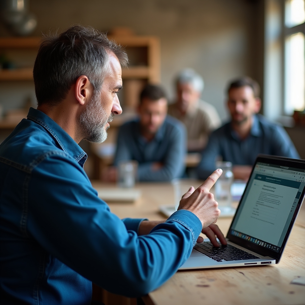 Participant setting up fiscalization on their own laptop during workshop